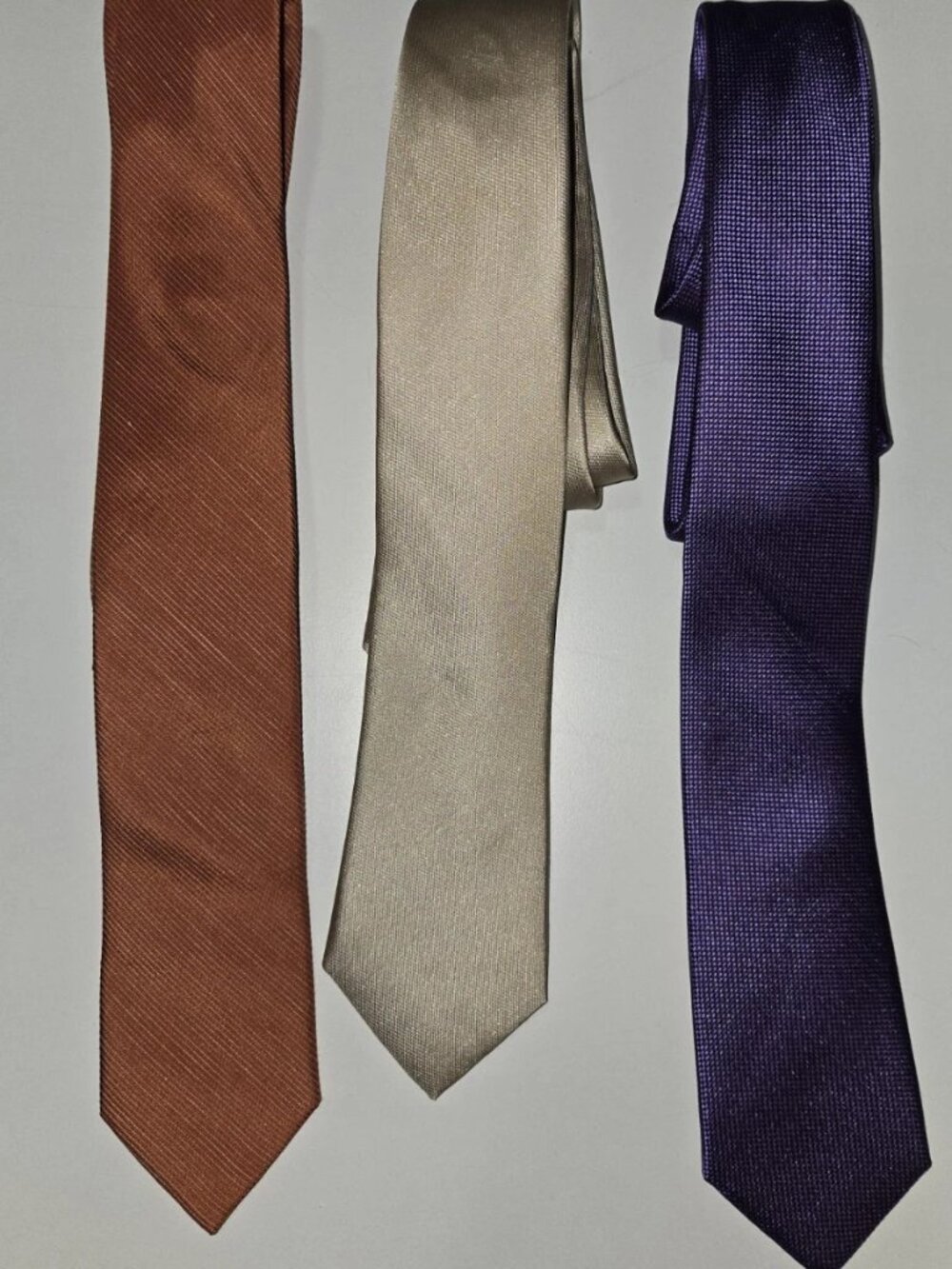 3pc The Tie Bar Mumu Weddings Men's Skinny Slim Silk Ties Lot